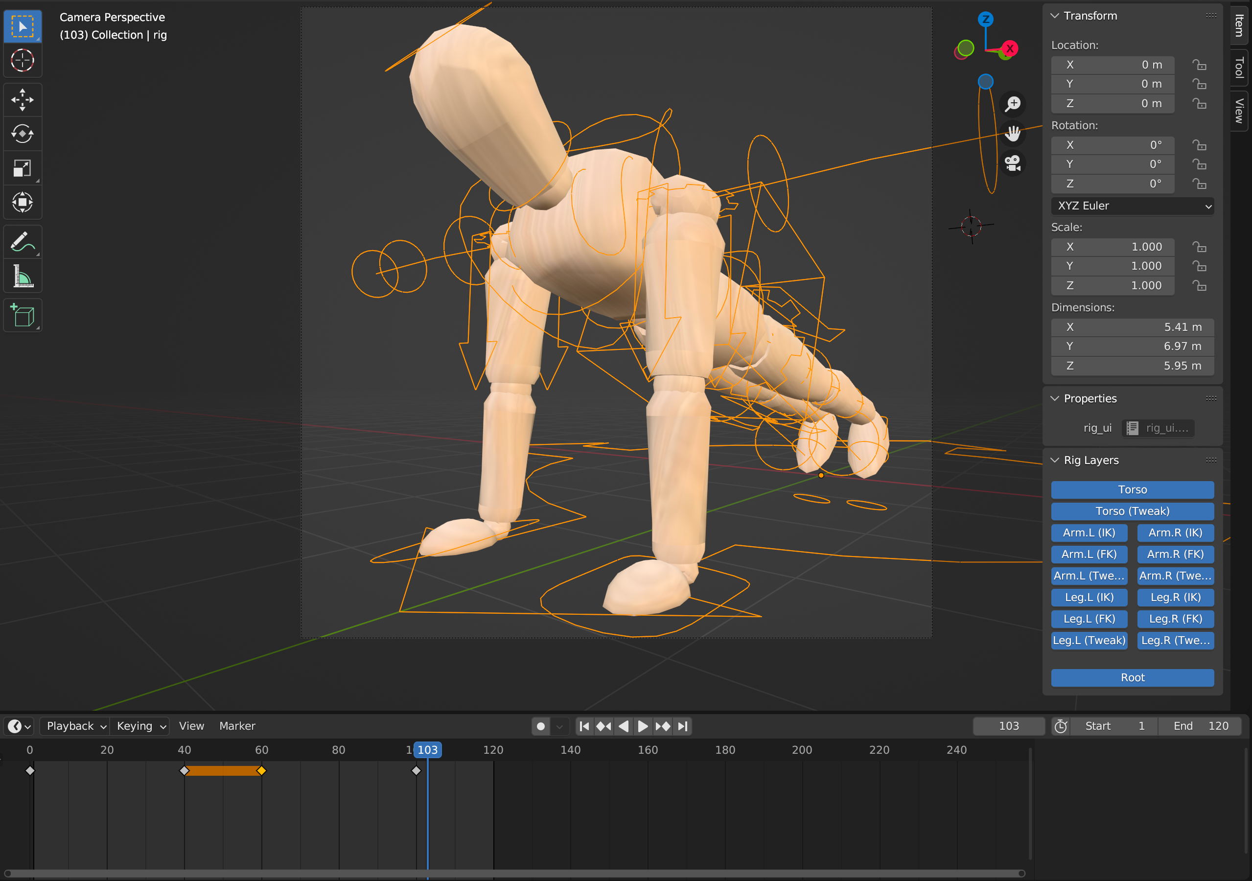 A blender model with animation